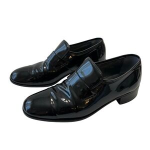 Freeman Patent Leather Loafers Dress Shoes Slip On Black Classic Mens 8.5